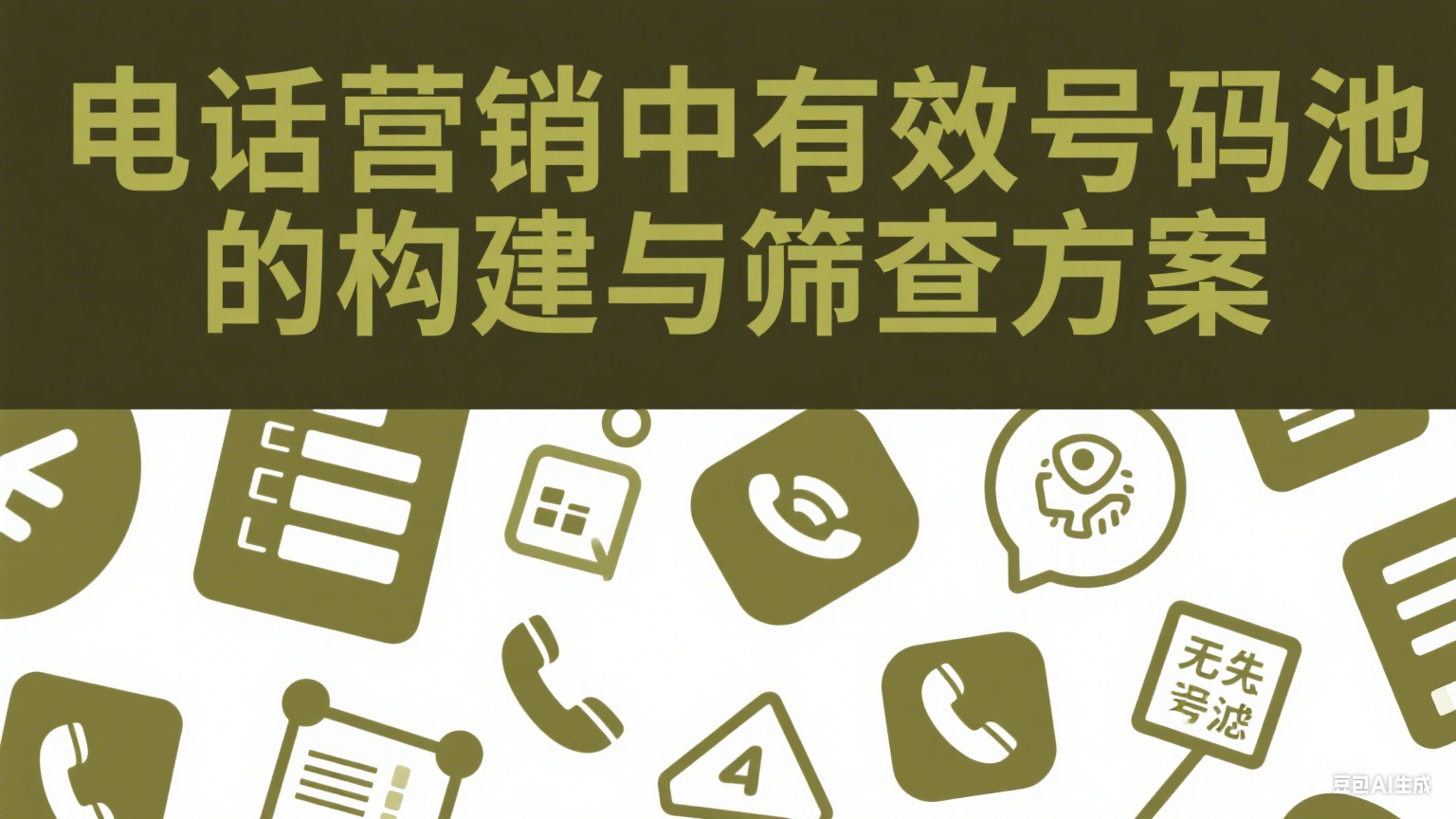 电话营销中有效号码池的构建与筛查方案